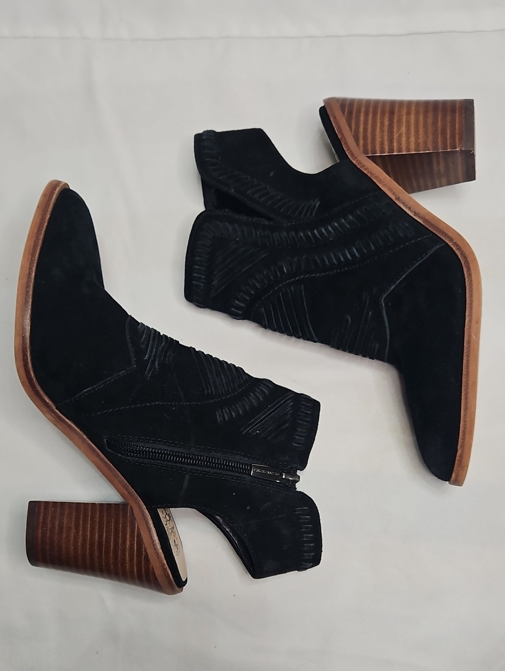 Vince Camuto "Binks" Whipstitched Western Ankle Booties
